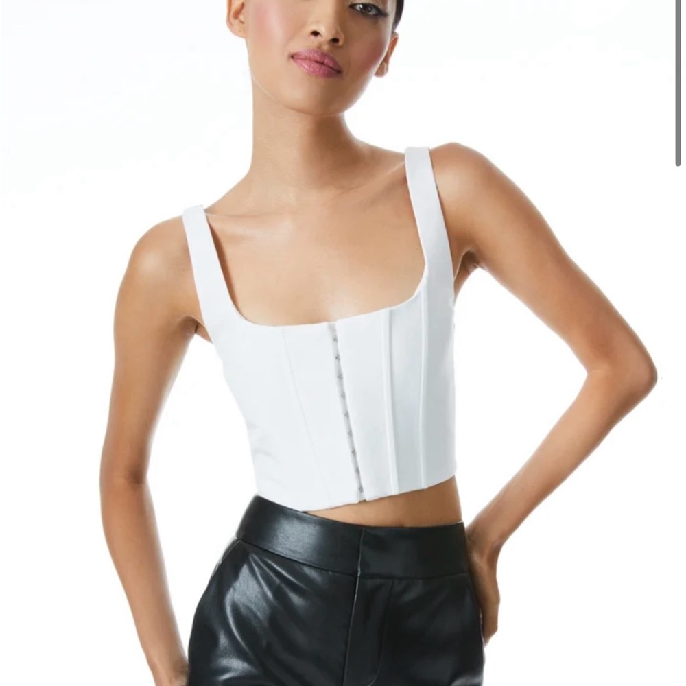 Alice + Olivia White Corset Top
